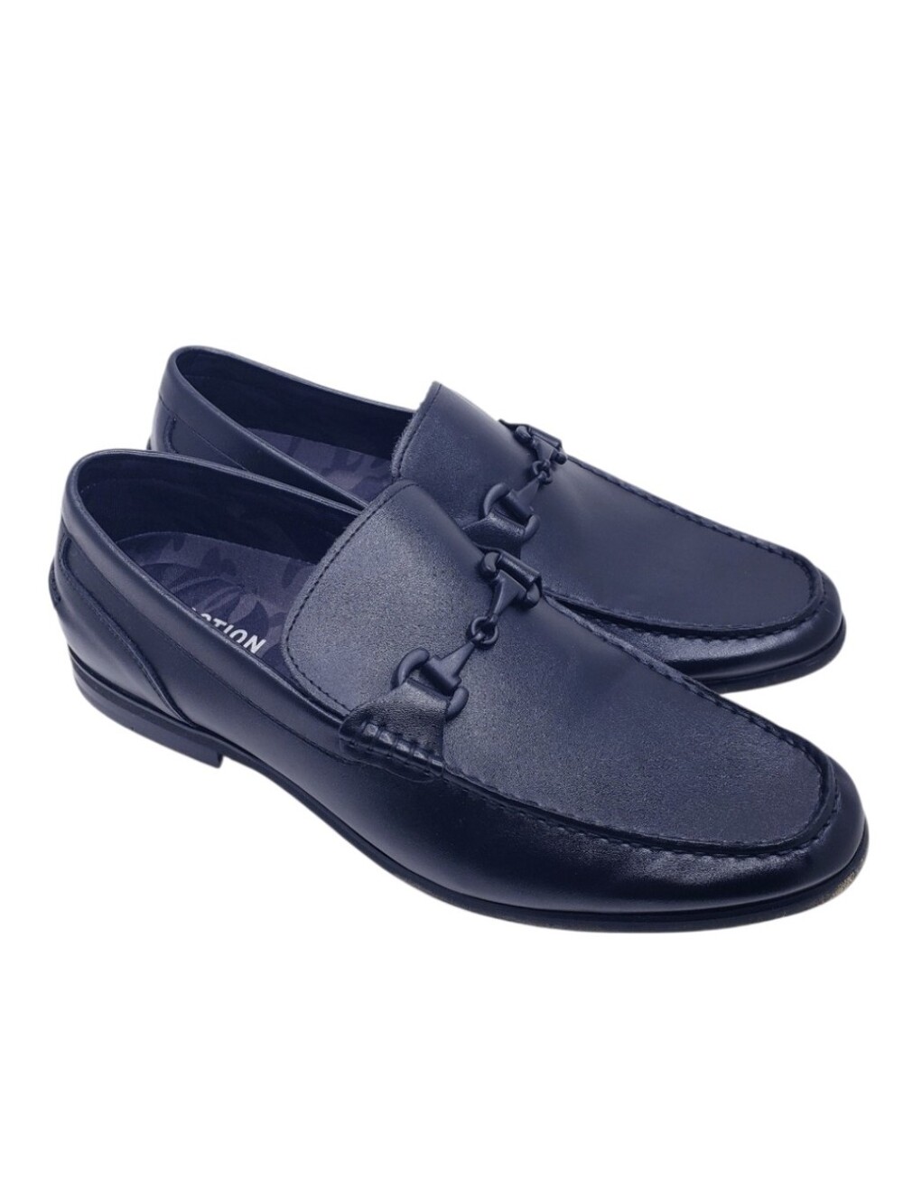 Kenneth Cole Reaction Black Faux Leather Crespo Horsebit Loafers Men's Size 11